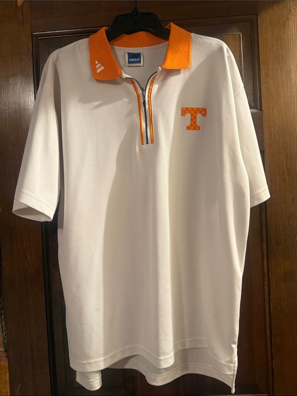 adidas White Polo with Orange Collar and Tennessee T
